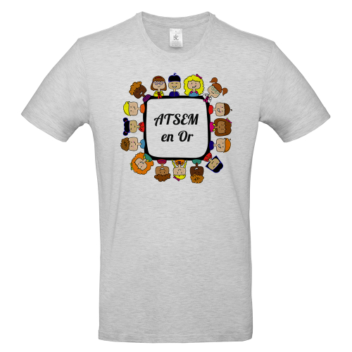 T-shirt homme gris ash ATSEM en or
