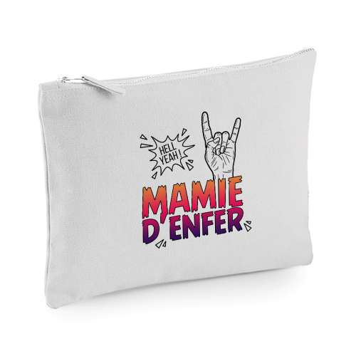 Pochette multi-usage grise Mamie d'Enfer
