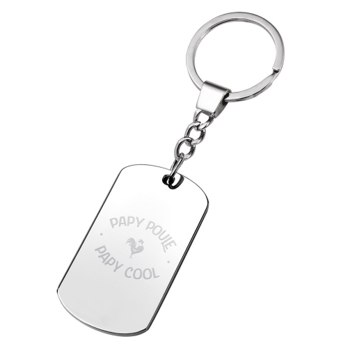 Porte clés plaque papy poule cool