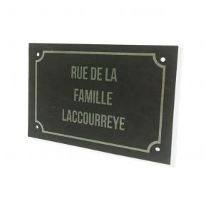 Fausse plaque de rue en ardoise gravée