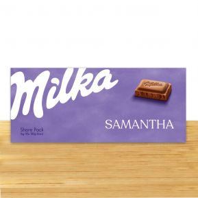 Chocolat Milka Maxi 1kg personnalisé prénom | 10x100gr