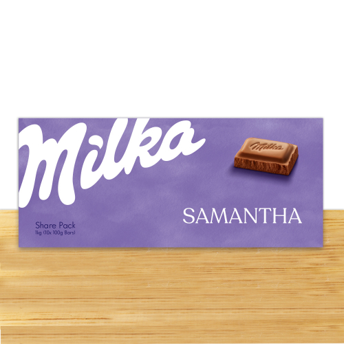Barre chocolat milka 1kg personnalisée prénom