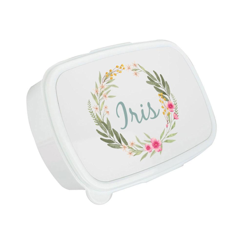 Boîte à goûter colorée couronne de fleurs