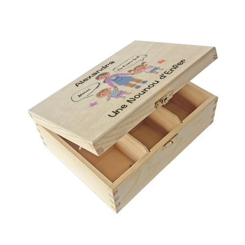 Coffret à thé merci nanny  avec 6 compartiments