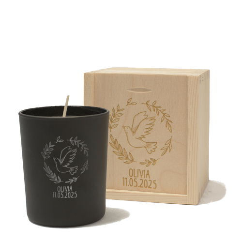 Bougie pour baptême  gravée