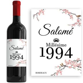 Bouteille de vin personnalisée Date de naissance