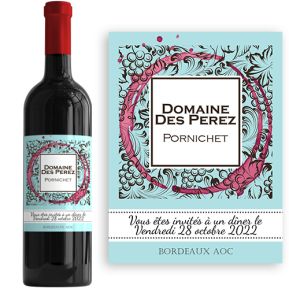 Bouteille de vin personnalisée Domaine