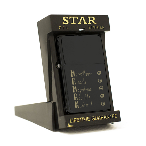 Briquet Star noir Les qualités de Maman