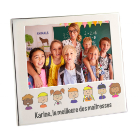 Cadre photo argenté personnalisable Merci Maîtresse