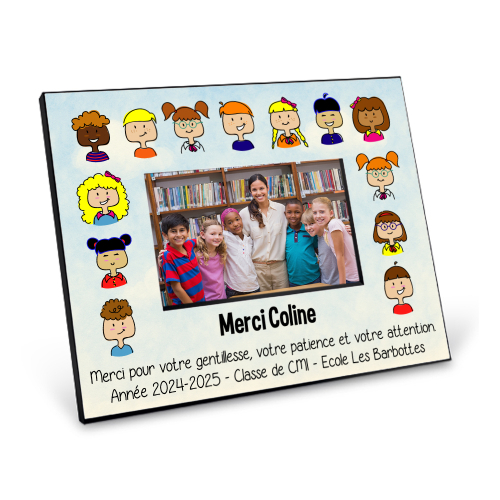 Cadre photo personnalisable imprimé Merci Maîtresse 