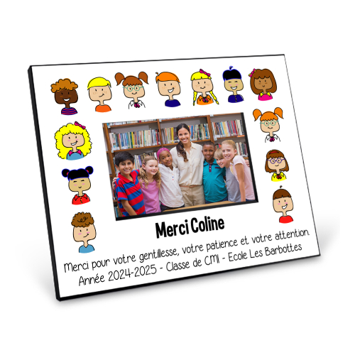 Cadre photo personnalisable imprimé Merci Maîtresse 