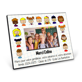 Cadre photo personnalisable imprimé Merci Maîtresse 