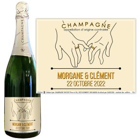 Champagne Fiançailles personnalisé