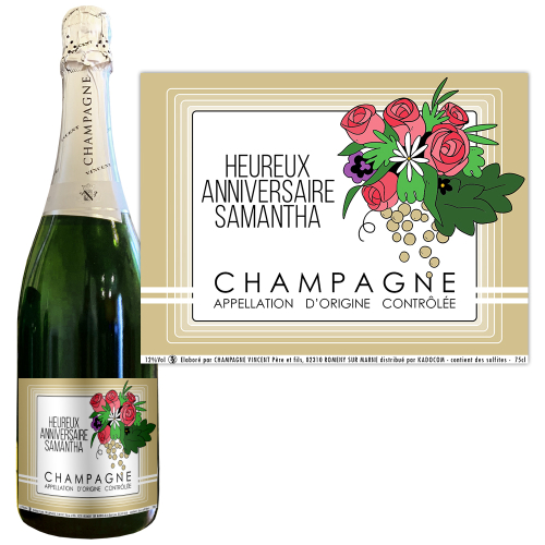 Champagne Fleuri personnalisé