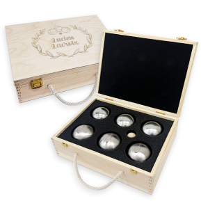 Coffret pour 6 boules de pétanque personnalisée