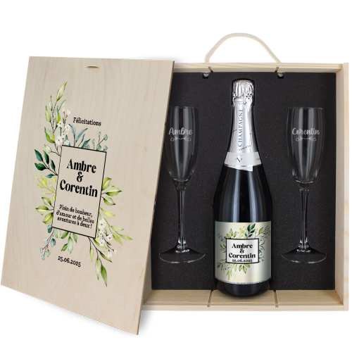 Boîte à Champagne Mariage - design floral