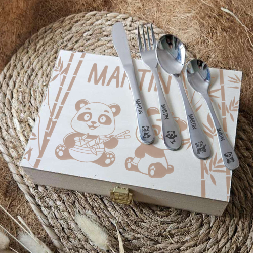 Couverts pour enfant personnalisés panda