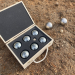coffret en bois personnalisé 6 boules de pétanque vierge