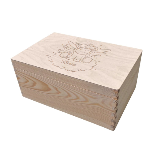 Coffre de rangement gravé licorne 