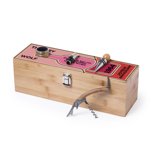 set d'accessoires pour vin à imprimés rouge