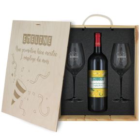 Coffret à vin 3 pièces personnalisé Festivité