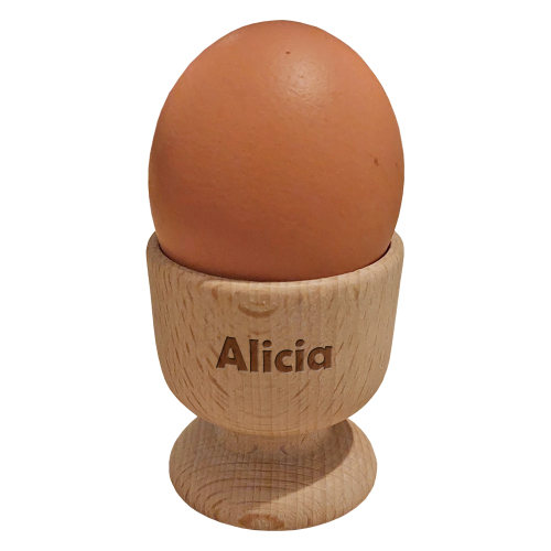 Coquetier en bois personnalisé prénom 