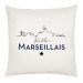 Coussin blanc Fier d'être Marseillais