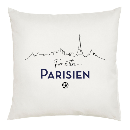 Coussin blanc Fier d'être Parisien