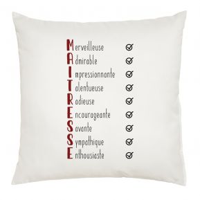 Coussin Les qualités de la Maîtresse