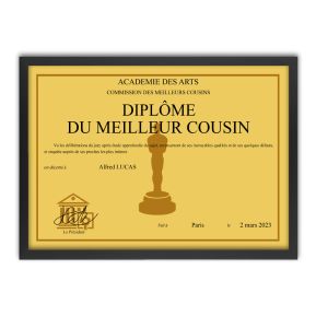 Diplôme personnalisé avec cadre