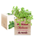 Ecocube en bois imprimé meilleure maîtresse