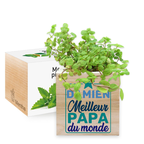 Ecocube en bois imprimé Bonne Fête papa