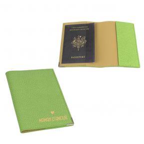 Etui passeport cuir Maman d'amour 