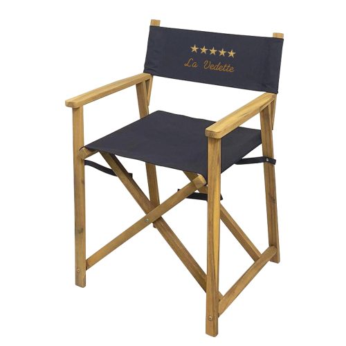 Fauteuil de réalisateur Deluxe avec broderie étoiles