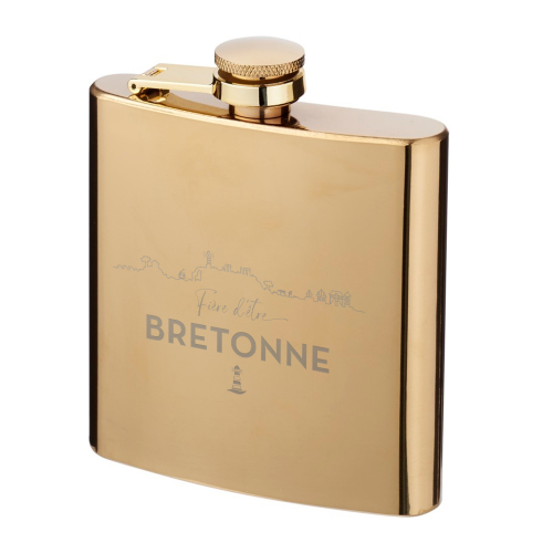 Flasque dorée Fier d'être Breton