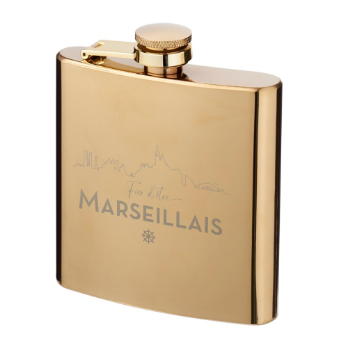 Flasque dorée Fier d'être Marseillais