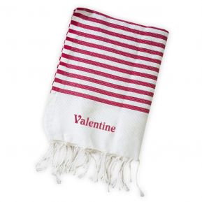 Fouta marinière brodée 