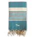 Fouta de plage rayée brodée prénom