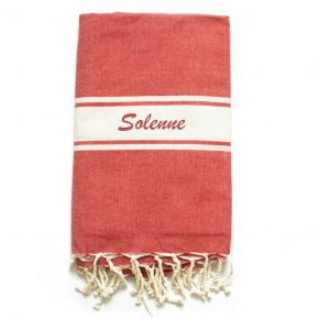 Fouta de plage brodée prénom