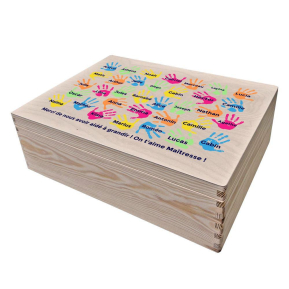 Boîte à souvenirs Petites mains d'enfants et prénoms personnalisé
