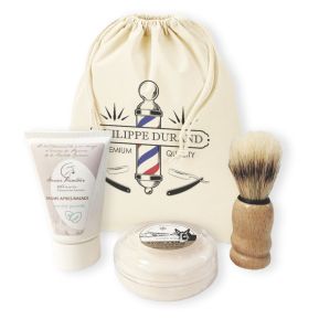 Kit de rasage personnalisé barbe avec blaireau, crème et savon