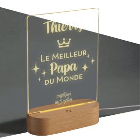 Lampe LED plexiglas gravée Fête des Pères