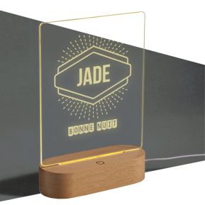 Lampe LED plexiglas gravée Prénom