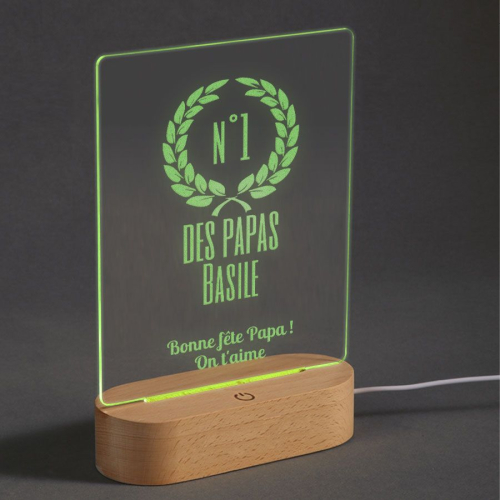 Lampe plexi personnalisée pour papa