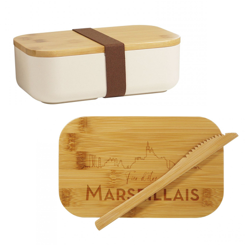 Lunchbox en bambou Fier d'être Marseillais