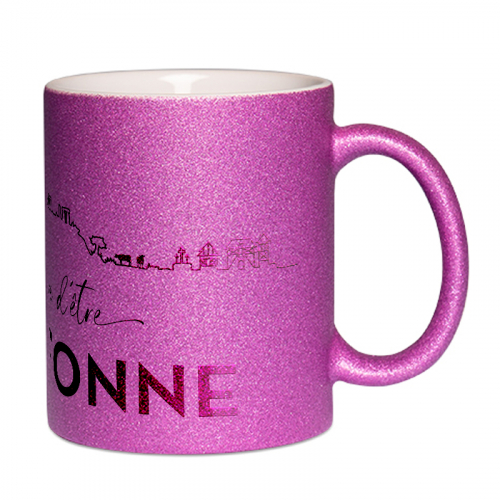 Mug à paillettes violet Fière d'être bretonne