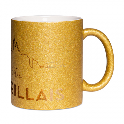 Mug à paillettes doré Fier d'être Marseillais