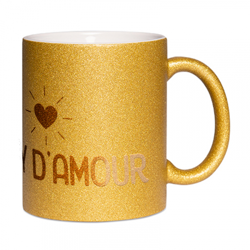 Mug à paillettes doré Papy d'amour