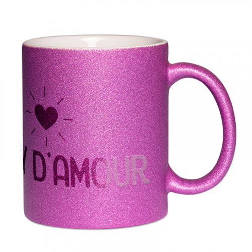 Mug à paillettes violet Papy d'amour