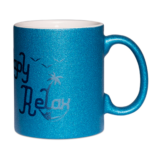 Mug à paillettes bleu Papy relax